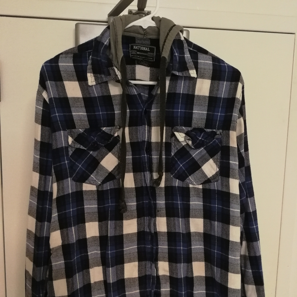 Plaid shirt with Hood!!
